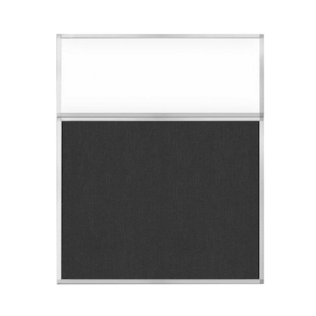 Versare Hush Panel Configurable Cubicle Partition 5' x 6' W/ Window Black Fabric Clear Window 1852602